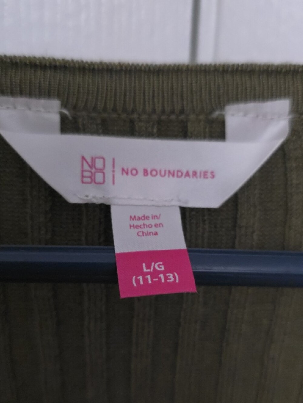 No Boundaries Olive Ribbed Button-Front Cardigan - Picture 2 of 3
